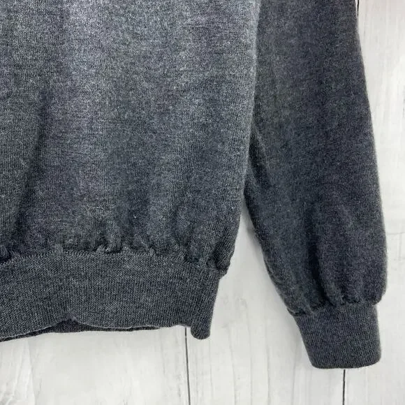 Bloomingdale's (S) Womens Gray 100% Merino Wool 1/4 Zip Pullover Sweater - Picture 6 of 11